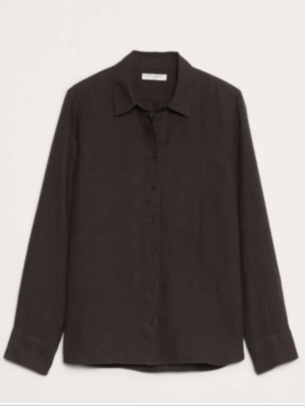 Banana Republic Dark Brownstone The Everyday 100% Linen Shirt Women's Small